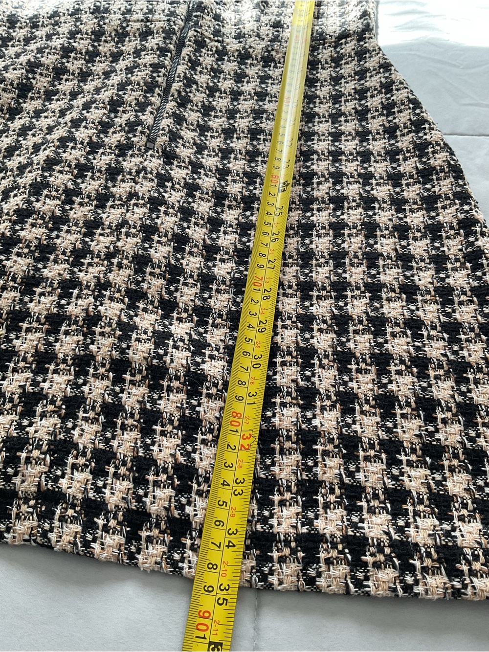 Primark Tweed Pinafore Mini Dress Black Beige Women’s Size 8 - Picture 10 of 14
